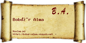 Bobár Alma névjegykártya